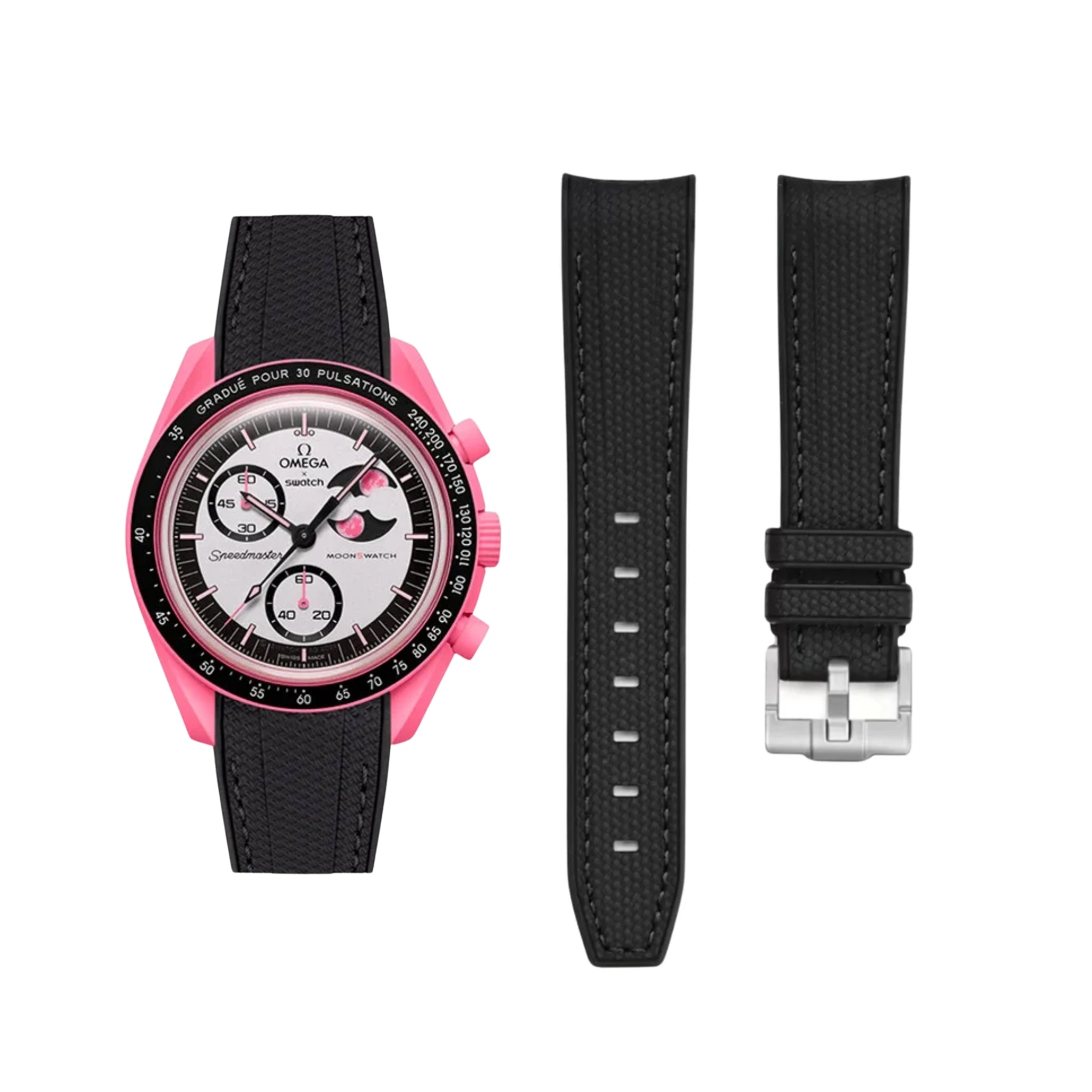 Pulseira de borracha - Para Mission to The Pink Moonphase - Preto