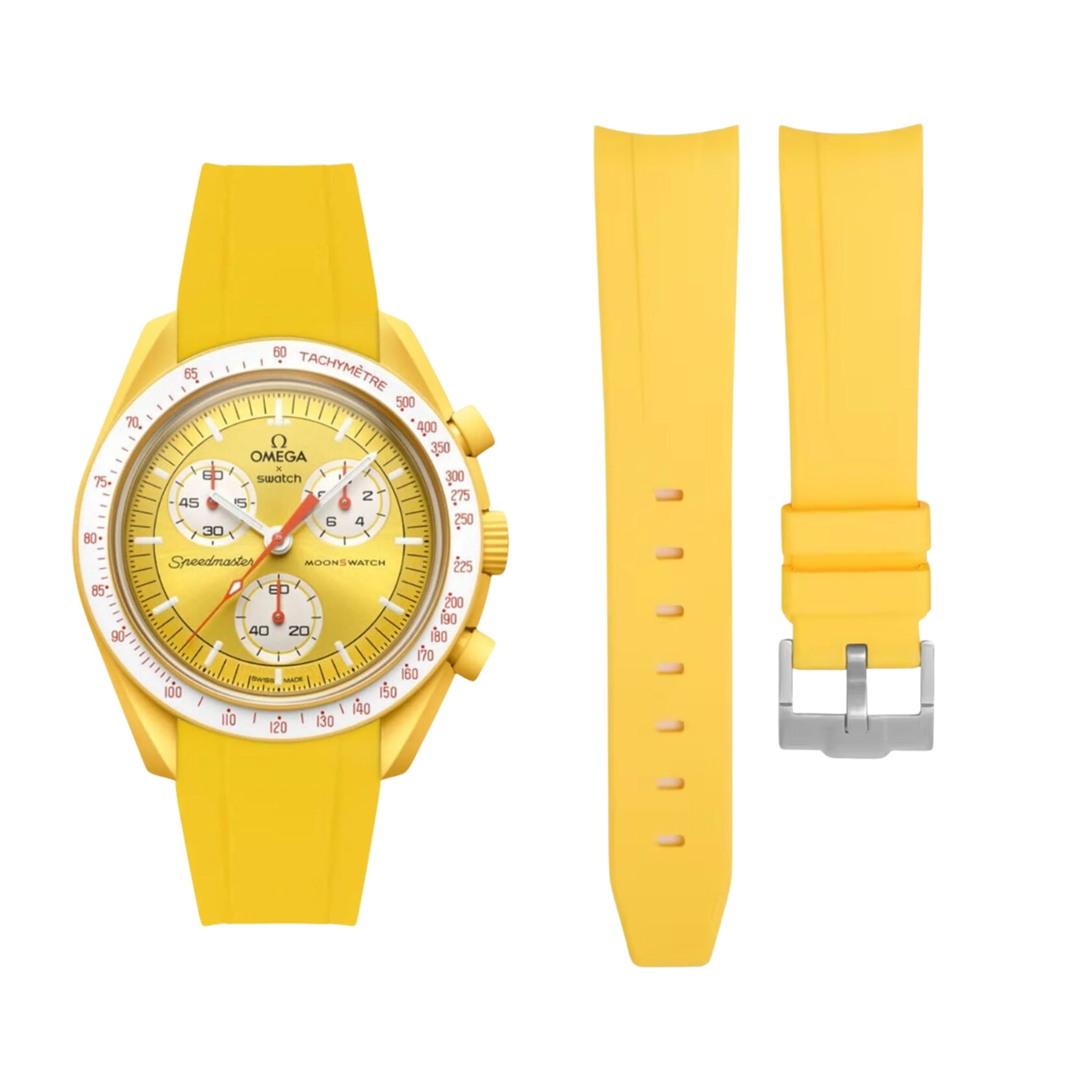 Pulseira de borracha - Para Mission to the Sun | Omega X Swatch | MoonSwatch - Amarelo