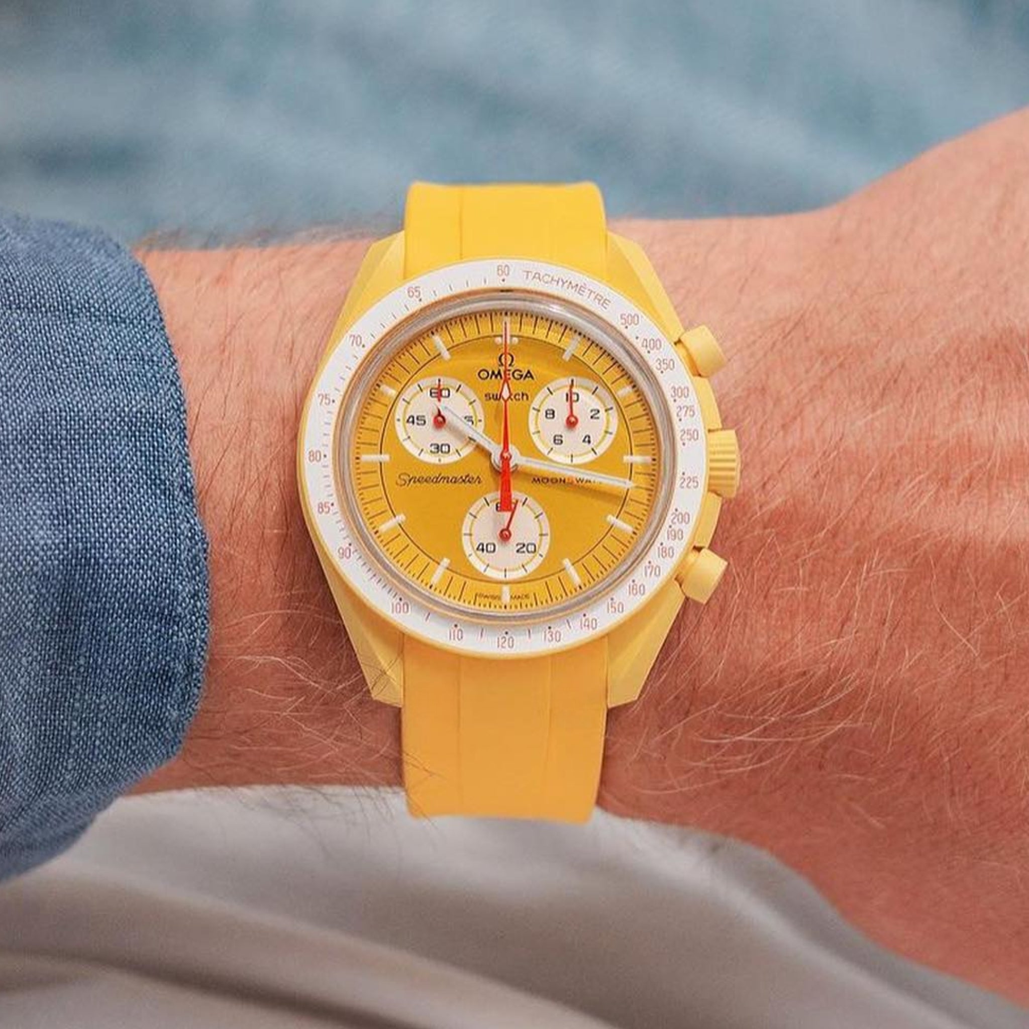 Pulseira de borracha - Para Mission to the Sun | Omega X Swatch | MoonSwatch - Amarelo