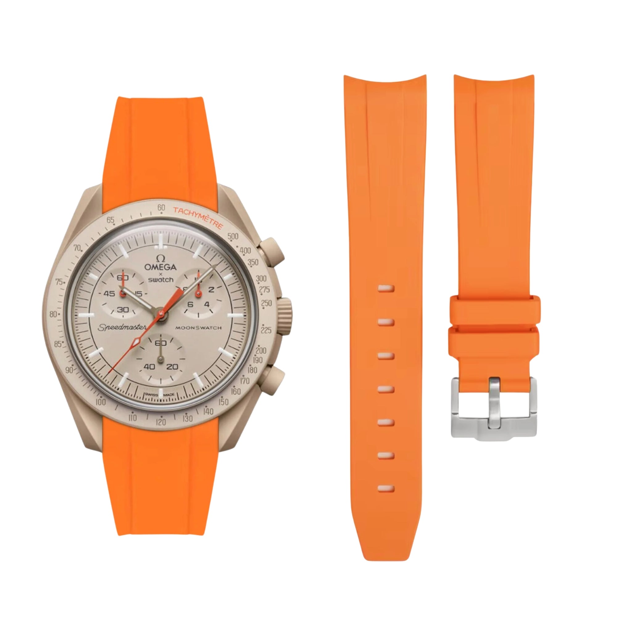 Pulseira de borracha - Para Missão Júpiter | Omega X Swatch | MoonSwatch - Laranja